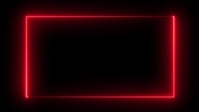 Animation of glowing neon rectangles abstract background. abstract glowing neon rectangle border frame. Square rectangle picture frame with two tone neon color motion graphic.