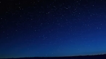 Fototapeta premium Starry Night Sky Over Silhouetted Landscape
