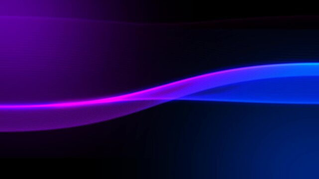 3D render of smooth flowing abstract waves with purple and blue neon gradients. Elegant futuristic light lines background element on a transparent alpha channel