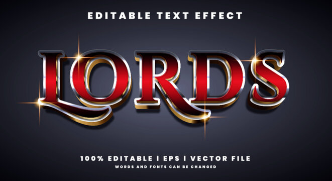 Editable silver text effects