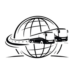 Fototapeta premium Global Bus Transport Logo Vector
