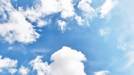 Fototapeta premium Clear Blue Sky With Large White Cloud, Nature Background