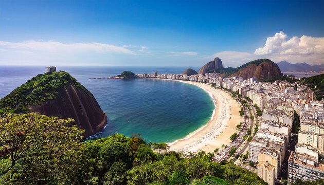 copacabana beach and ipanema beach in rio de janeiro brazil