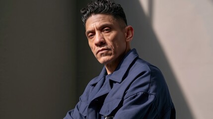 Fototapeta premium Middle Manager Burnout Older Colombian Athletic Weary Expression
