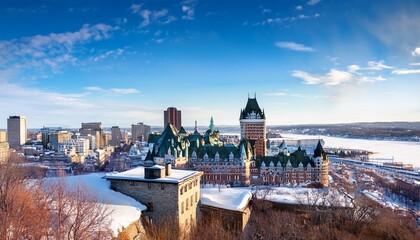 Naklejka premium quebec city skyline cityscape of canada