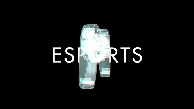 Gaming esport symbol 3d glass abstract concept looped and seamless animation