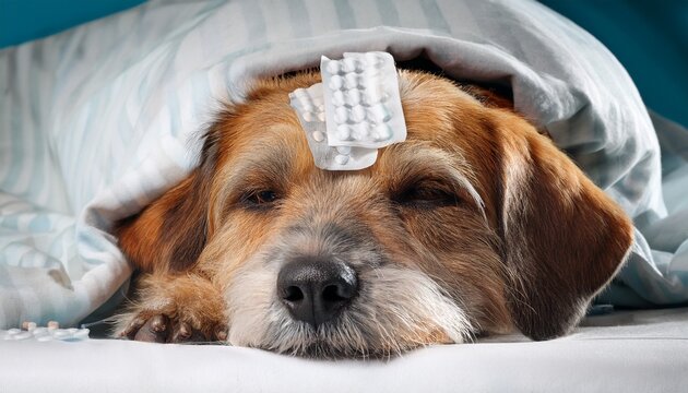 sick ill dog