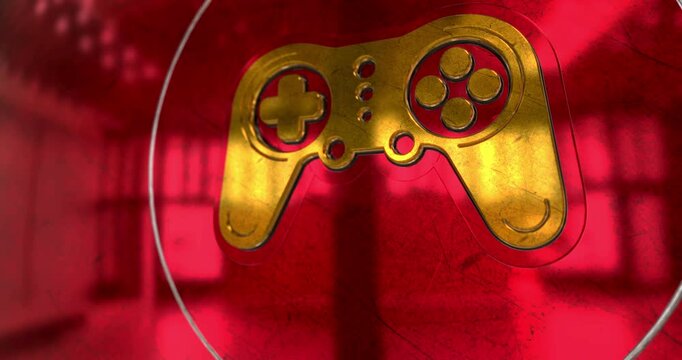 Gaming esport symbol 3d spectacular metal abstract concept animation