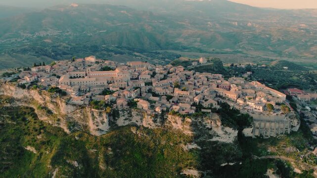 Gerace hamlet, a medieval Italian hilltop village in Calabria