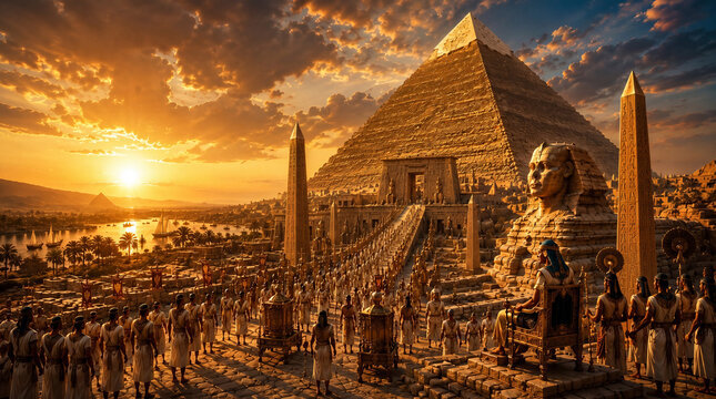 Giza Pyramids Ancient Egypt Historical Reconstruction