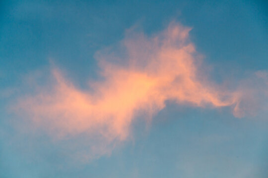 Canada, BC, 70 Mile House, Green Lake.  A pretty pink cloud.