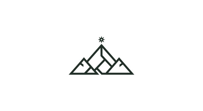 Geometric mountain logo design element.