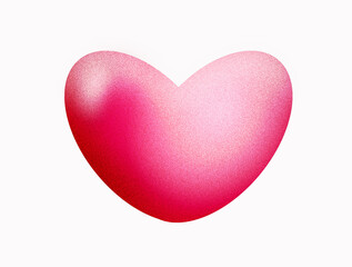 Obraz premium Premium 3D glossy pink heart illustration with realistic shading specular highlight and glitter texture.
