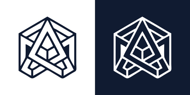 Modern Abstract Geometric Logo Design with Isometric Hexagon Cube Shape for Corporate Brand Identity