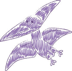 Pterodactyl Flying Crayon Sketch © Pavlo Syvak