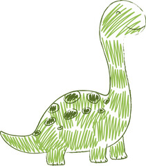 Dinosaur Standing With Spots Crayon Sketch © Pavlo Syvak