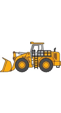 Yellow Front End Loader Heavy Machinery.