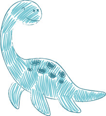 Dinosaur Walking Crayon Sketch © Pavlo Syvak
