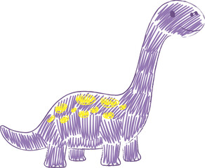 Dinosaur Walking Crayon Sketch © Pavlo Syvak