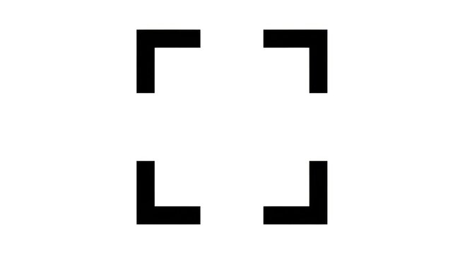 Minimalist Black Corner Brackets on White Background.