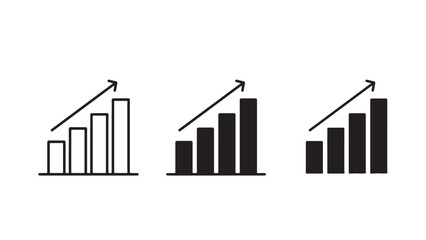 Fototapeta premium Minimalist growth and progress chart icons