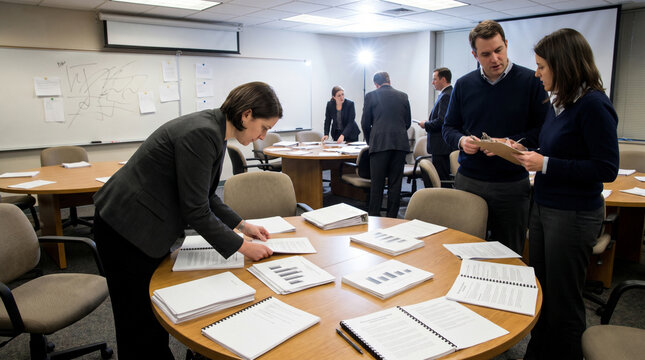 Epidemiology Briefing Table With Printed Summaries Before Policy