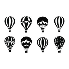 Fototapeta premium Black hot air balloons on white background.