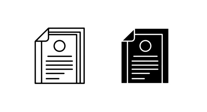 Official document certificate and paper report icons with certificate document official template