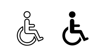 International disability access symbol wheelchair user icon set with wheelchair, disability © Al Rafi