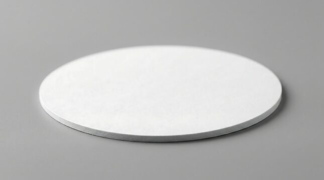 Minimalist White Round Disk on Gray Background