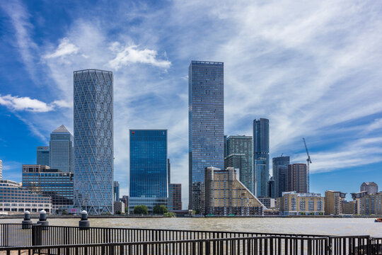 Canary Wharf is a central business district in London, England, located in the Isle of Dogs, Tower Hamlets. Shot 13 June 2026.