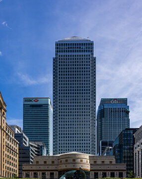 Canary Wharf is a central business district in London, England, located in the Isle of Dogs, Tower Hamlets. Shot 13 June 2026.