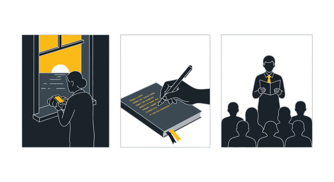 Creative process of writing a book from inspiration to public reading