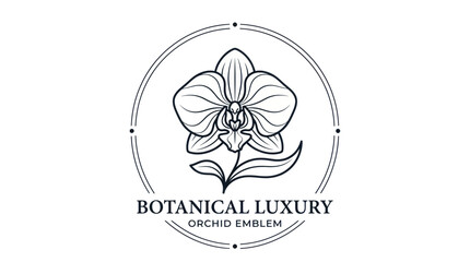 Orchid Emblem Logo - Botanical Luxury Design © anis