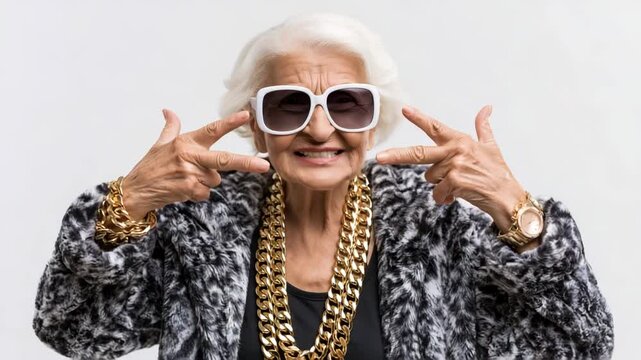 Rapper rapping wearing gold chains
