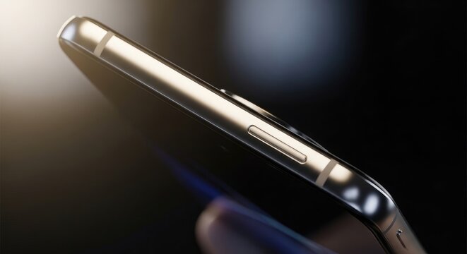 Close-up of a Modern Smartphone Showing Sleek Design and Details.
