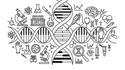 Fototapeta premium DNA double helix molecular structure biology.