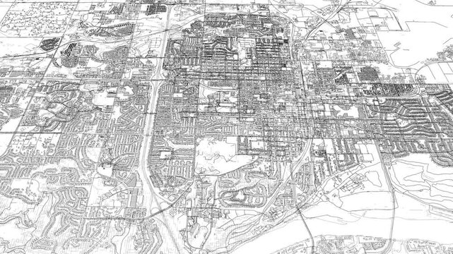 3D looped animation of city - Bismarck North Dakota, USA