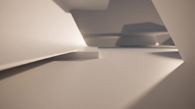 Abstract modern geometric architectural backdrop with soft light and empty space