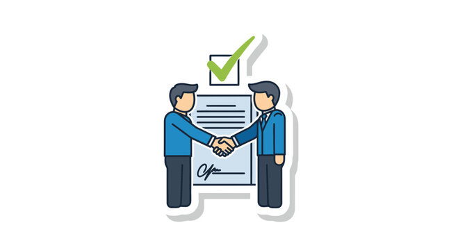 Business Agreement Handshake Illustration.