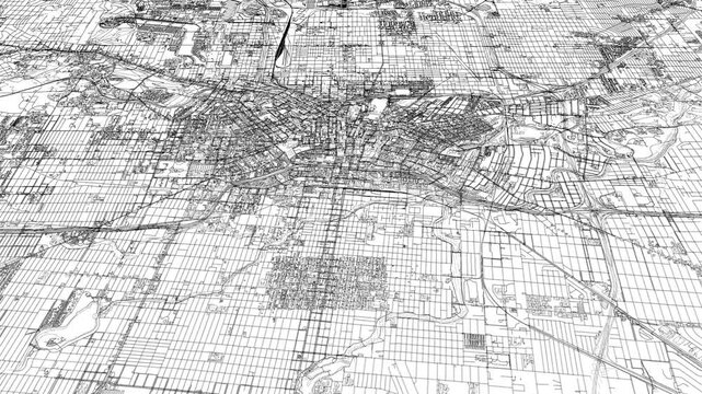 3D looped animation of city - San Antonio Texas, USA