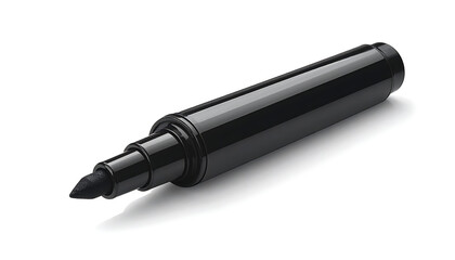 Fototapeta premium Isolated black felt tip marker pen for sketching, calligraphy, writing, education, office