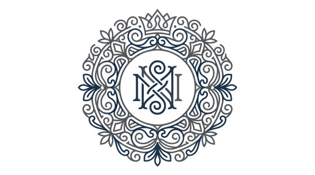 Monogram Emblem Logo Design Element.
