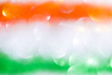 Diwali and cultural festival banners.India bokeh tricolor background for holiday greetings,festive branding,web headers,cultural celebration designs, Republic Day and Independence Day greetings © Yuliya
