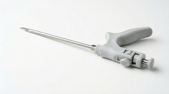 Bone Marrow Biopsy Needle on White Background