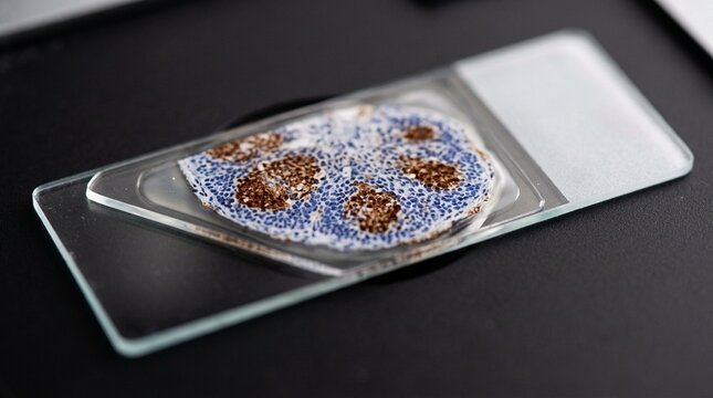 Immunohistochemistry Stained Slide Macro Shot