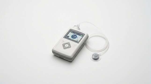 Insulin Pump Device on White Background