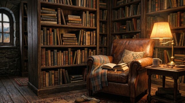 old books in a room