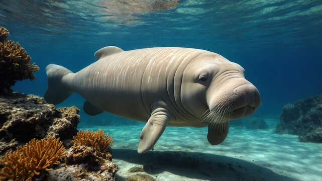 dugong in the sea