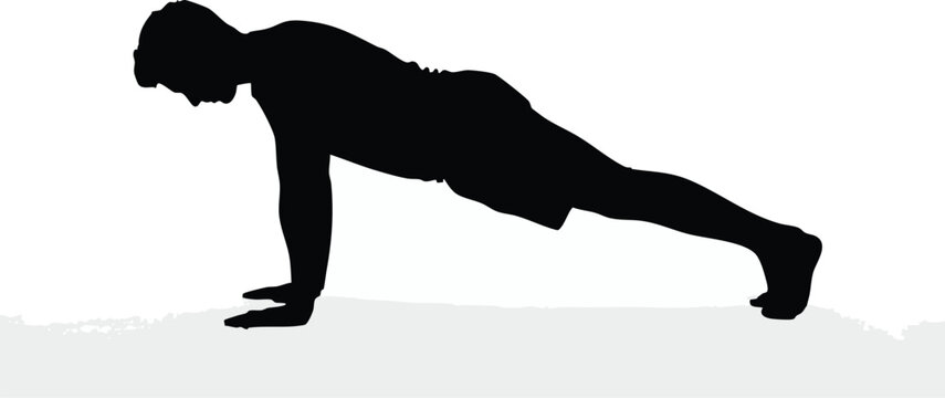 Athlete performing a plank exercise demonstrates physical strength and core stability during a fitness training session.